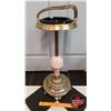 Image 1 : Brass & Marble Floor Ashtray (27"H x 10-1/2"Dia)