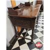 Image 2 : Antique Trestle Base Desk/Vanity (44"W x 34-3/4"H x 22"D) (Believe this item to be Mid 17th Century 