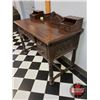 Image 3 : Antique Trestle Base Desk/Vanity (44"W x 34-3/4"H x 22"D) (Believe this item to be Mid 17th Century 