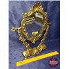 Image 2 : Vintage Brass Swivel Vanity Mirror "Cherubs" (Heavy) (14"H x 12"W)