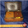 Image 1 : Antique Tea Chest w/Key (5"H x 4-3/4"D x 8-3/4"W)
