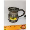 Image 2 : Pewter Combo : Antique English Bar Room Tankard (3-1/2"H) & Bar Room Scoop (See Pics for Markings)