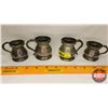 Image 1 : Pewter: Bar Room Small Tankards (4) (See Pics for Markings : 1/2 Gill … ) (2 = 2-1/4"H & 2= 2"H)