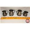 Image 2 : Pewter: Bar Room Small Tankards (4) (See Pics for Markings : 1/2 Gill … ) (2 = 2-1/4"H & 2= 2"H)