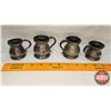 Image 2 : Pewter: Bar Room Small Tankards (4) (See Pics for Markings : 1/2 Gill … ) (2 = 2-1/4"H & 2= 2"H)