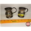 Image 1 : Pewter: Small Bar Room Tankards (2) (See Pics for Markings : Gill …) (Both 3"H) (1 = Gaskell Chamber