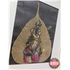 Image 2 : India Fig Leaf Painting (Framed) (10"H x 8-1/4"W x 3/4"D)