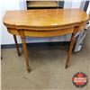 Image 1 : Vintage Flip Top Demi Lune Half Moon Expandable Table (See Pics!) (28-3/4"H x 35-3/4"W)