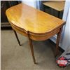 Image 3 : Vintage Flip Top Demi Lune Half Moon Expandable Table (See Pics!) (28-3/4"H x 35-3/4"W)