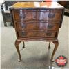 Image 8 : European Drop Sides Parlor Table w/Drawers (w/Custom Cut Glass Top) (30-1/4"H x 12"D) (See Pics!)