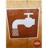 Image 1 : Single Side Aluminum Reflective Sign "Running Water" (24"H x 24"W)