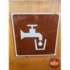 Image 1 : Single Side Aluminum Reflective Sign "Drinking Water" (24"H x 24"W)