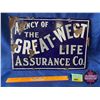 Image 1 : Single Side Enamel "Agency of The Great West Life Assurance Co." (12"H x 18"W)