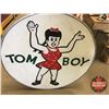 Image 2 : "Tom Boy" Round Wooden Sign (36"Dia x 1"D) (Note: Hangs by Chain - Very Heavy)