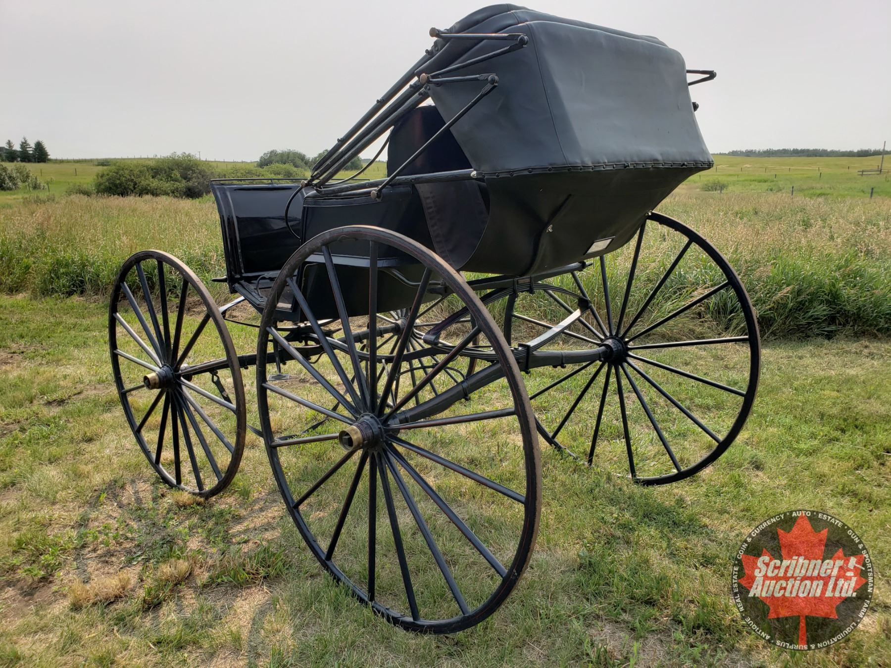 Wm L. Watkins Restored Antique Doctor's Buggy 8' Shaves (90"H w/Top