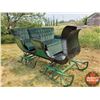 Image 1 : Antique Victorian Sleigh - Green Upholstery : 11' Tongue (60"H x 44"W x 97"L)