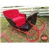 Image 2 : Antique Cutter Sleigh (Red) : 7' Shaves (50"H x 41"W x 79"L)