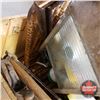 Image 9 : Crate Lot: Antiques, Tins, Tools, Disassembled Wooden Chair, Lanterns, Washboard, Much More! (See Pi