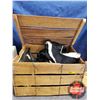 Image 1 : Wooden Fruit Box w/Tailcoat, Vest, GWG Workshirt & Clothing Catalogues (See Pics)