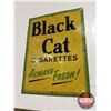 Image 1 : Single Side Tin "Black Cat Cigarettes" "Always Fresh!" (20-1/4"W x 27-1/4"H)