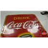 Image 3 : Single Side Tin "Drink Coca-Cola" Bottle (52-1/2"H x 17-1/4"W) (Note: Some paint touch ups) (See Pic