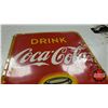 Image 3 : Single Side Tin "Drink Coca-Cola" Bottle (52-1/2"H x 17-1/4"W) (Note: Some paint touch ups) (See Pic