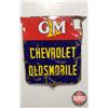 Image 2 : Single Side Enamel Sign - Large Dealership GM, Chevrolet, Oldsmobile (Damaged) (60"H x 48"W x 1-1/2"