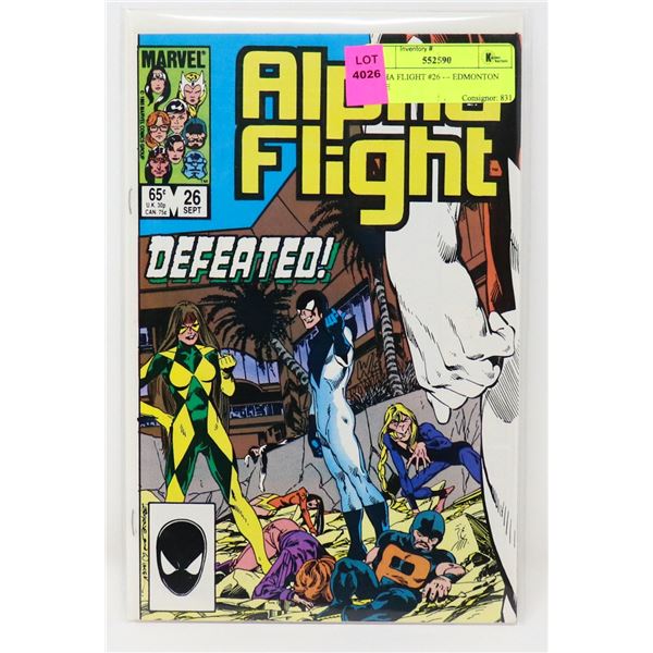 ALPHA FLIGHT #26 --- EDMONTON ISSUE