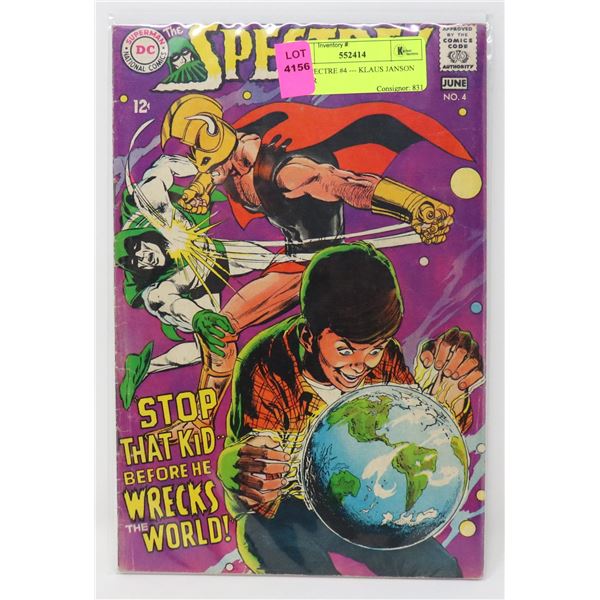 THE SPECTRE #4 --- KLAUS JANSON LETTER