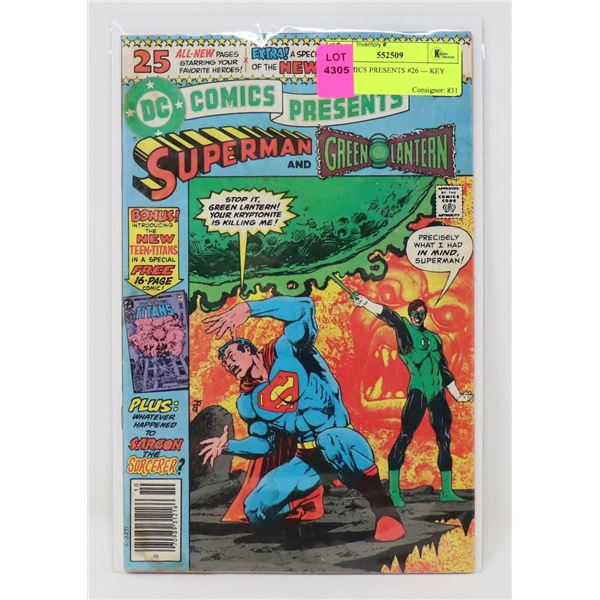DC COMICS PRESENTS #26 --- KEY ISSUE