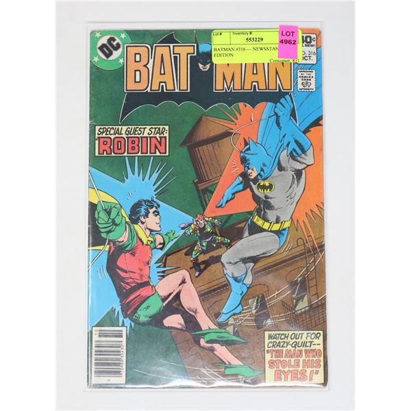 BATMAN #316 --- NEWSSTAND EDITION