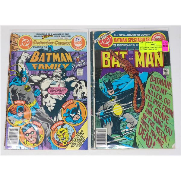 DC COMICS, DETECTIVE COMICS, BATMAN FAMILY, 482 &