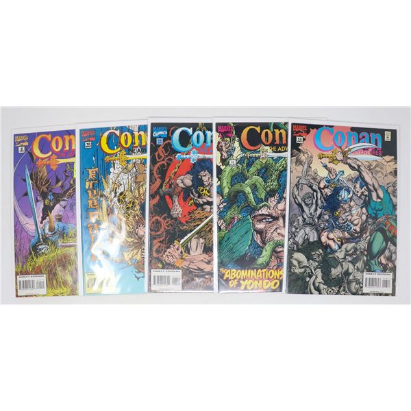 5 ASSORTED CONAN THE ADVENTURER COMICS