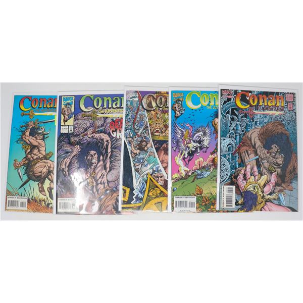 5 ASSORTED CONAN THE ADVENTURER COMICS