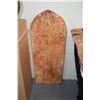 Image 1 : VINTAGE HAWAIIAN ALAIA SURFBOARD c1940'S (17" X 38") LATER USED AS A SHOP DISPLAY/PEG BOARD
