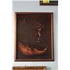 Image 1 : FRAMED PAINTING ON VELVET, "CHRIST HEAD"; SIGNED (30" X 24"); (FROM REV. CLARENCE GUERREIRO COLLECTI