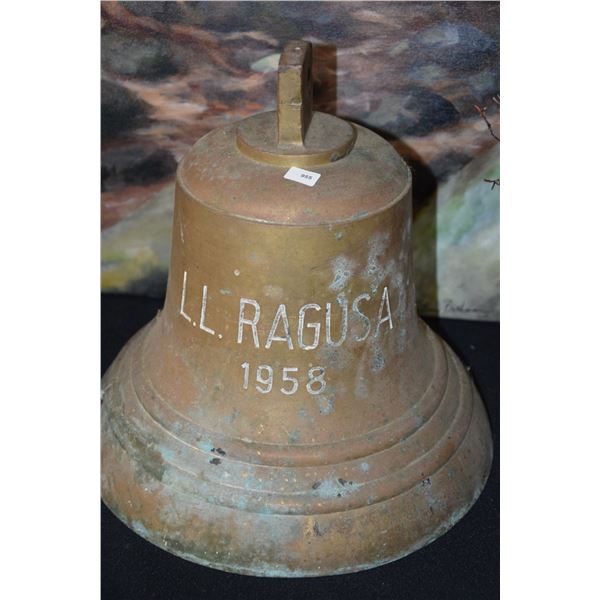 BRASS BELL, L.L. RAGUSA 1958 (12" H)