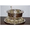 Image 1 : ONEIDA STAINLESS PUNCHBOWL W/EMBOSSED FLORAL DESIGN, CUPS, LADDLE & TRAY (15 PCS) (FROM REV. CLARENC
