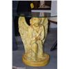 Image 1 : TABLE WITH ANGEL FIGURE BASE & ROUND GLASS TOP (20" D) (FROM REV. CLARENCE GUERREIRO COLLECTION)