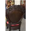 Image 3 : ORNATELY CARVED ORIENTAL ARMCHAIR (FROM REV. CLARENCE GUERREIRO COLLECTION)