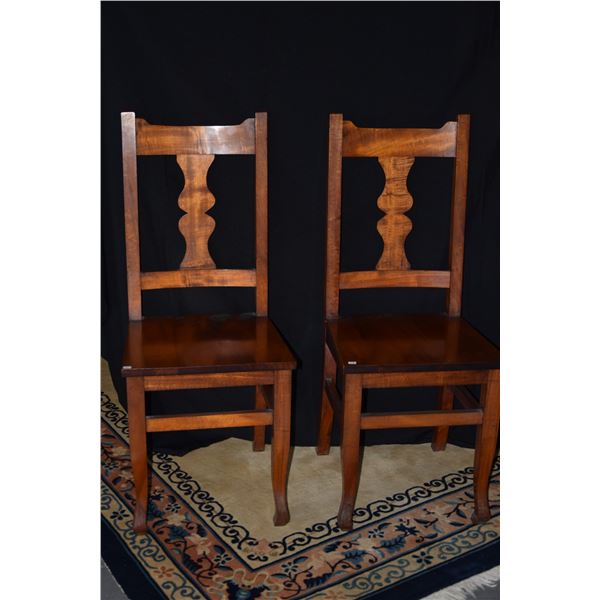 ANTIQUE KOA SIDE CHAIRS (2 PCS)