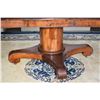 Image 5 : ANTIQUE OLD GROWTH KOA DINING TABLE WITH 3 LEAVES; (47 1/2" D - EXTENDS TO 88" L)  (FROM REV. CLAREN