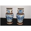 Image 1 : CHINESE BLUE, WHITE & BROWN VASES (PAIR)