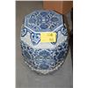 Image 1 : BLUE & WHITE PORCELAIN GARDEN STOOLS (PAIR)