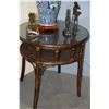 Image 1 : MCGUIRE ROUND RATTAN SIDE TABLE W/GLASS TOP (26 1/2" D)