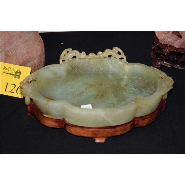 BURNT SERPENTINE BOWL W/STAND (2 PCS)