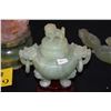Image 1 : JADE CENSER W/FU DOG FINIAL & CUSTOM STAND