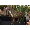 Image 2 : LARGE CHINESE GILT METAL ORNAMENTAL HORSE STATUES (PAIR) (24-1/2" H) (GIVEN TO REV. CLARENCE GUERREI