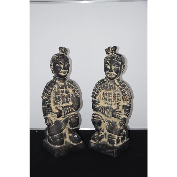 CHINESE TERRACOTTA WARRIORS (REPLICA) (22" H) (2 PCS) (FROM REV. CLARENCE GUERREIRO COLLECTION)