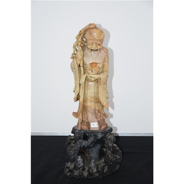 SOAP STONE GOD OF LONG LIFE (REPAIRED) (17" H)